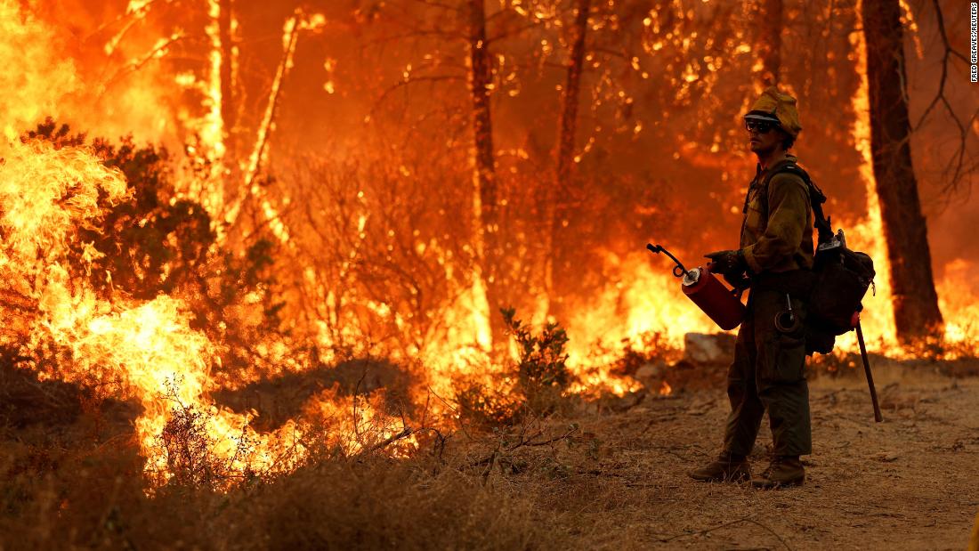 California's Mosquito Fire destroys 46 structures before pushing deeper into forested areas, sending smoke into Nevada
