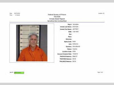 Jeffrey Epstein Found Dead in Jail Cell, Suicide Ruled Cause of Death